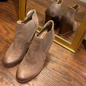 Audrey Brooke Tan Wedge Bootie